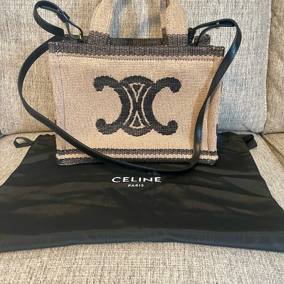 ~SOLD~Like Newđź’—Celine Small Cabas Thais Textile with Triomphe Logo-seasonal - Picture 2 of 12